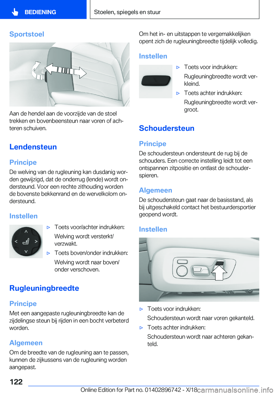 BMW X5 2019  Instructieboekjes (in Dutch) �S�p�o�r�t�s�t�o�e�l
�A�a�n��d�e��h�e�n�d�e�l��a�a�n��d�e��v�o�o�r�z�i�j�d�e��v�a�n��d�e��s�t�o�e�l�t�r�e�k�k�e�n��e�n��b�o�v�e�n�b�e�e�n�s�t�e�u�n��n�a�a�r��v�o�r�e�n��o�f��a�c�hj
�t�e