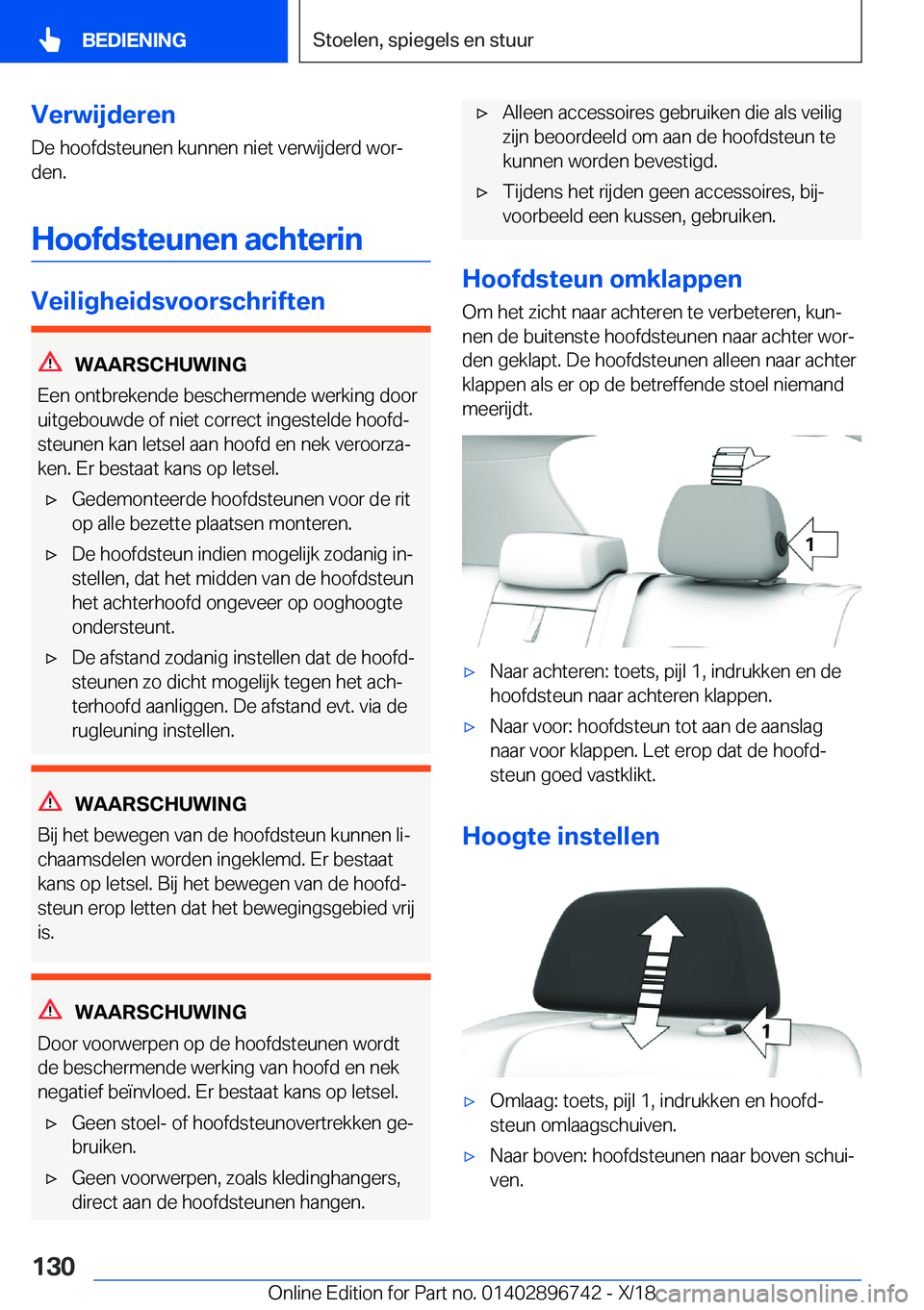 BMW X5 2019  Instructieboekjes (in Dutch) �V�e�r�w�i�j�d�e�r�e�n�D�e��h�o�o�f�d�s�t�e�u�n�e�n��k�u�n�n�e�n��n�i�e�t��v�e�r�w�i�j�d�e�r�d��w�o�rj
�d�e�n�.
�H�o�o�f�d�s�t�e�u�n�e�n��a�c�h�t�e�r�i�n
�V�e�i�l�i�g�h�e�i�d�s�v�o�o�r�s�c�h�r�