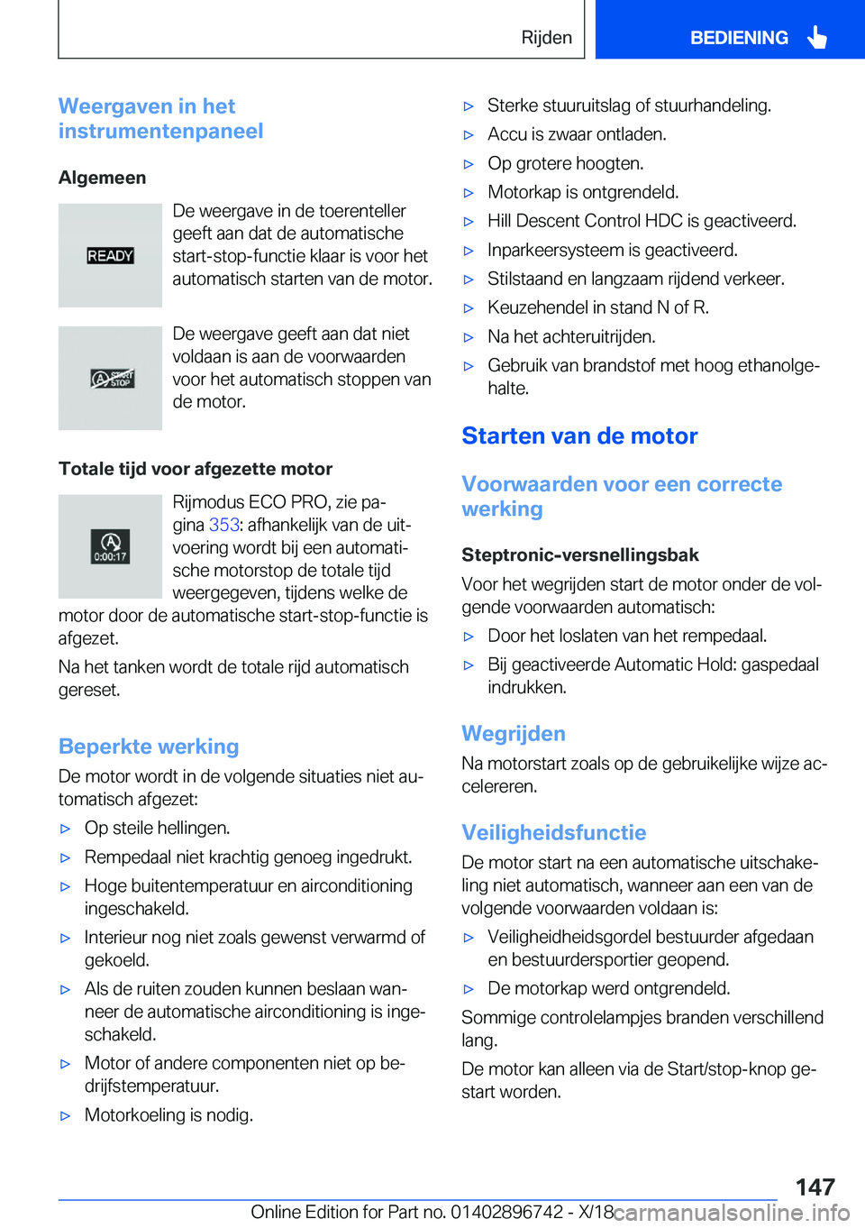 BMW X5 2019  Instructieboekjes (in Dutch) �W�e�e�r�g�a�v�e�n��i�n��h�e�t
�i�n�s�t�r�u�m�e�n�t�e�n�p�a�n�e�e�l
�A�l�g�e�m�e�e�n �D�e��w�e�e�r�g�a�v�e��i�n��d�e��t�o�e�r�e�n�t�e�l�l�e�r
�g�e�e�f�t��a�a�n��d�a�t��d�e��a�u�t�o�m�a�t�i�s