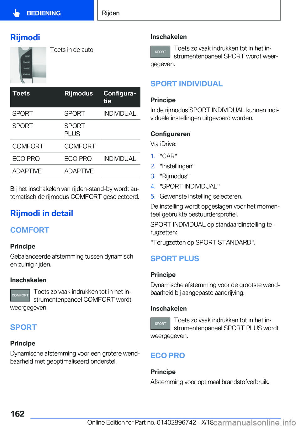 BMW X5 2019  Instructieboekjes (in Dutch) �R�i�j�m�o�d�i�T�o�e�t�s��i�n��d�e��a�u�t�o�T�o�e�t�s�R�i�j�m�o�d�u�s�C�o�n�f�i�g�u�r�aj
�t�i�e�S�P�O�R�T�S�P�O�R�T�I�N�D�I�V�I�D�U�A�L�S�P�O�R�T�S�P�O�R�T
�P�L�U�S�C�O�M�F�O�R�T�C�O�M�F�O�R�T�E�C