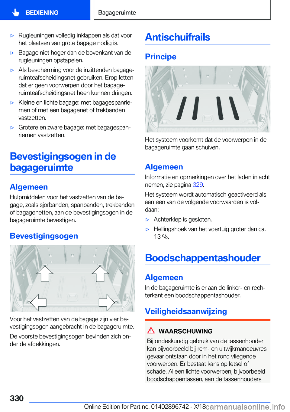 BMW X5 2019  Instructieboekjes (in Dutch) 'x�R�u�g�l�e�u�n�i�n�g�e�n��v�o�l�l�e�d�i�g��i�n�k�l�a�p�p�e�n��a�l�s��d�a�t��v�o�o�r
�h�e�t��p�l�a�a�t�s�e�n��v�a�n��g�r�o�t�e��b�a�g�a�g�e��n�o�d�i�g��i�s�.'x�B�a�g�a�g�e��n�i�e�