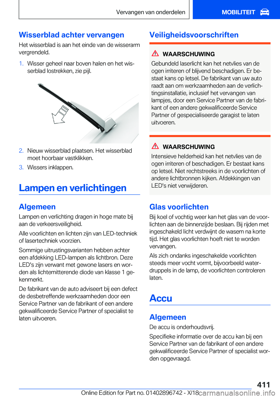 BMW X5 2019  Instructieboekjes (in Dutch) �W�i�s�s�e�r�b�l�a�d��a�c�h�t�e�r��v�e�r�v�a�n�g�e�n�H�e�t��w�i�s�s�e�r�b�l�a�d��i�s��a�a�n��h�e�t��e�i�n�d�e��v�a�n��d�e��w�i�s�s�e�r�a�r�m�v�e�r�g�r�e�n�d�e�l�d�.�1�.�W�i�s�s�e�r��g�e�h�e