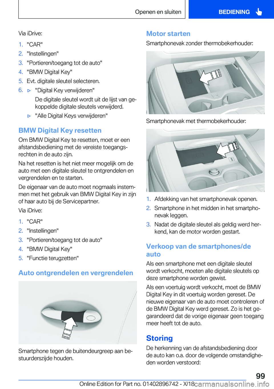 BMW X5 2019  Instructieboekjes (in Dutch) �V�i�a��i�D�r�i�v�e�:�1�.��C�A�R��2�.��I�n�s�t�e�l�l�i�n�g�e�n��3�.��P�o�r�t�i�e�r�e�n�/�t�o�e�g�a�n�g��t�o�t��d�e��a�u�t�o��4�.��B�M�W��D�i�g�i�t�a�l��K�e�y��5�.�E�v�t�.��d�i�g�i�t�a�l