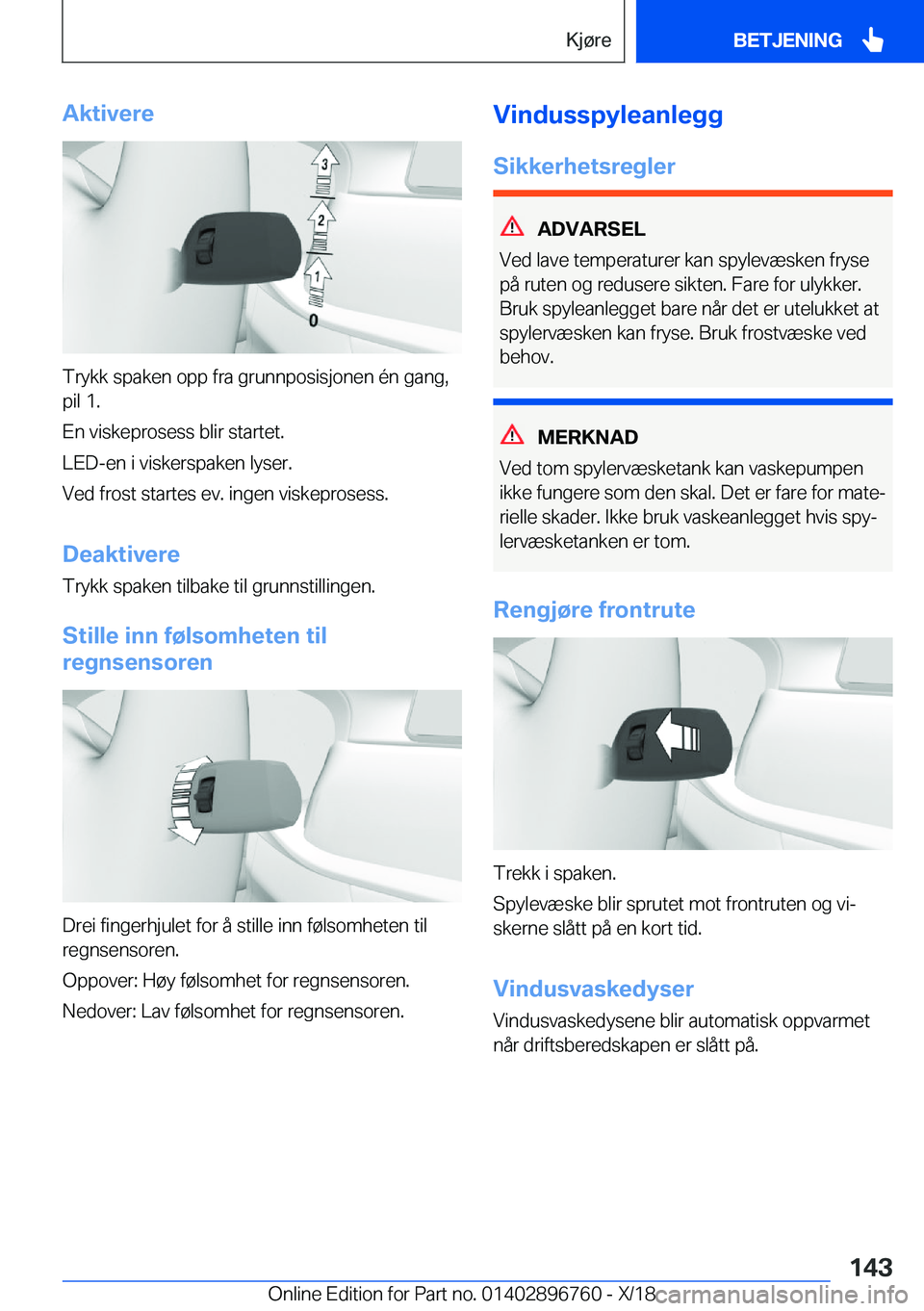 BMW X5 2019  InstruksjonsbØker (in Norwegian) �A�k�t�i�v�e�r�e
�T�r�y�k�k��s�p�a�k�e�n��o�p�p��f�r�a��g�r�u�n�n�p�o�s�i�s�j�o�n�e�n��
