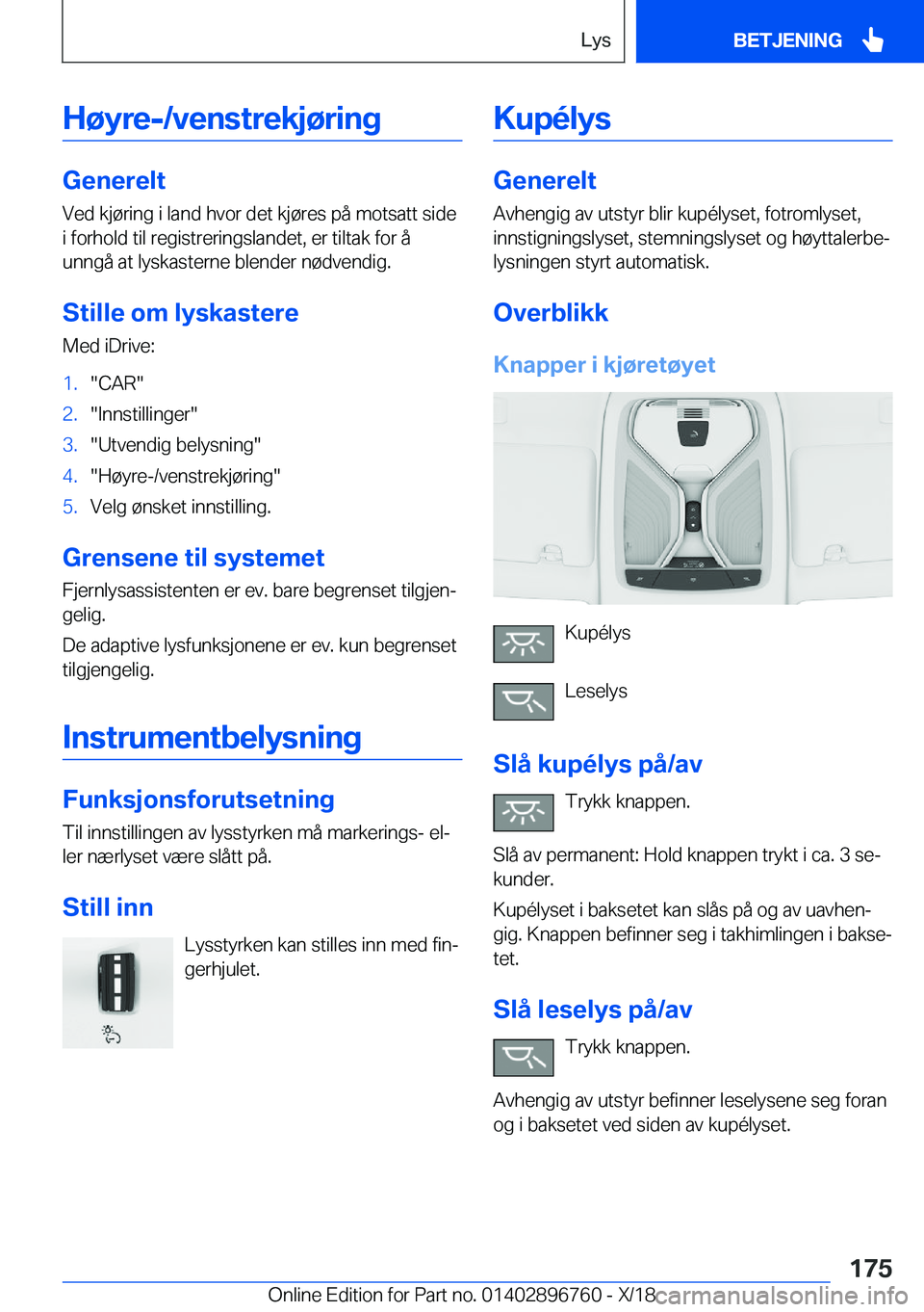 BMW X5 2019  InstruksjonsbØker (in Norwegian) �H�