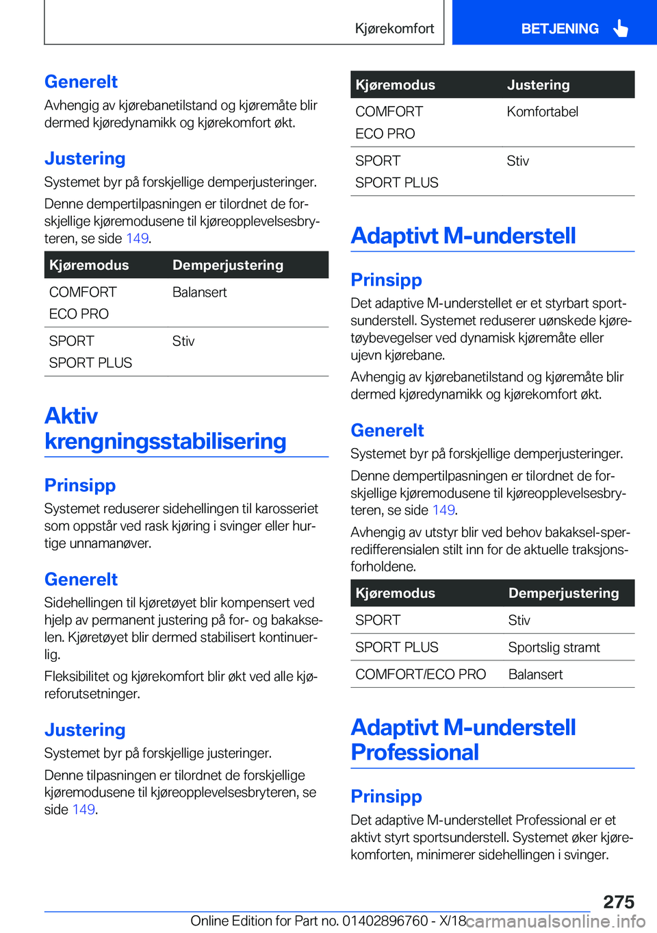 BMW X5 2019  InstruksjonsbØker (in Norwegian) �G�e�n�e�r�e�l�t�A�v�h�e�n�g�i�g��a�v��k�j�