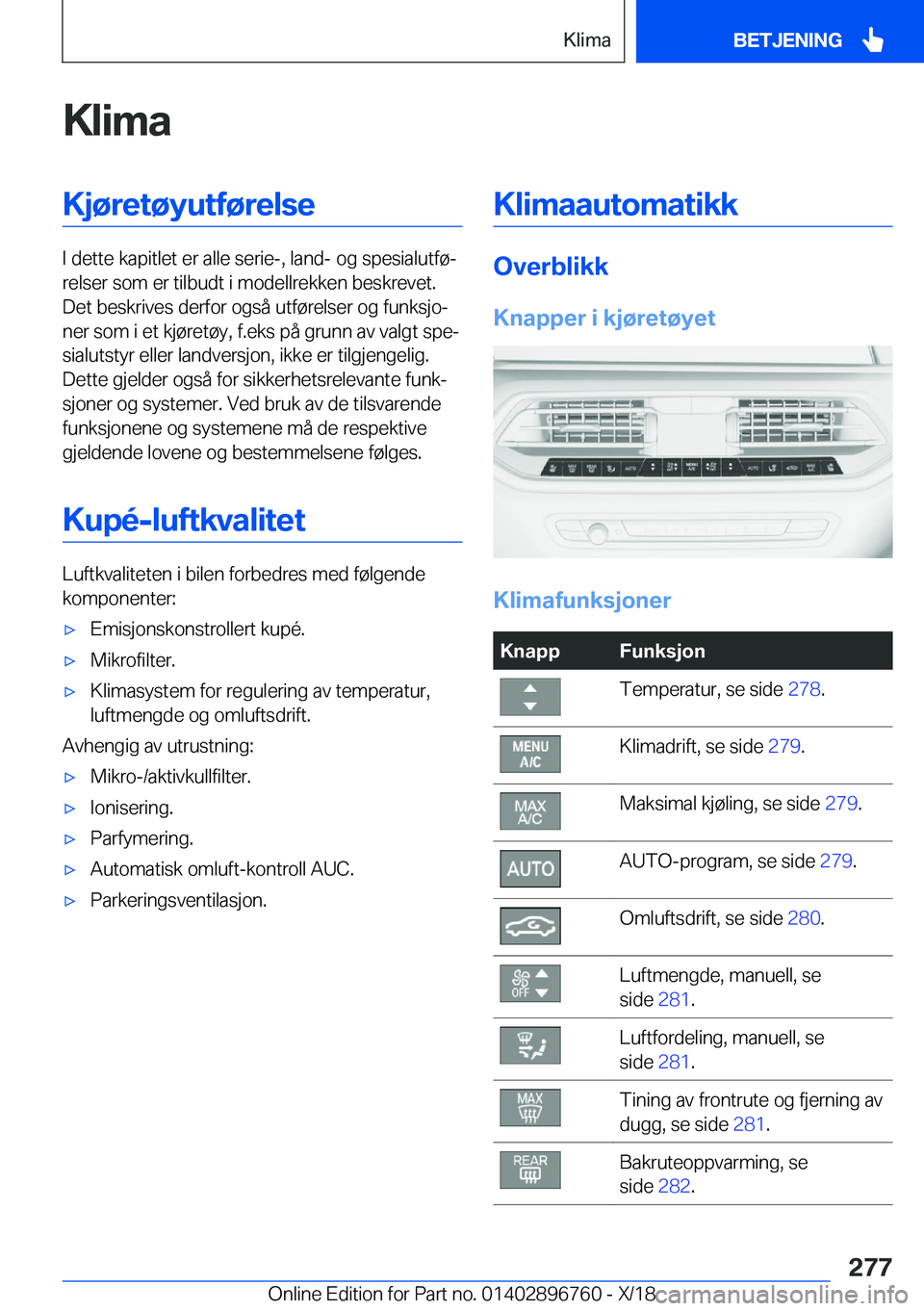 BMW X5 2019  InstruksjonsbØker (in Norwegian) �K�l�i�m�a�K�j�