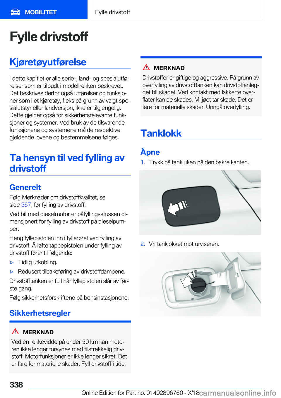 BMW X5 2019  InstruksjonsbØker (in Norwegian) �F�y�l�l�e��d�r�i�v�s�t�o�f�f�K�j�