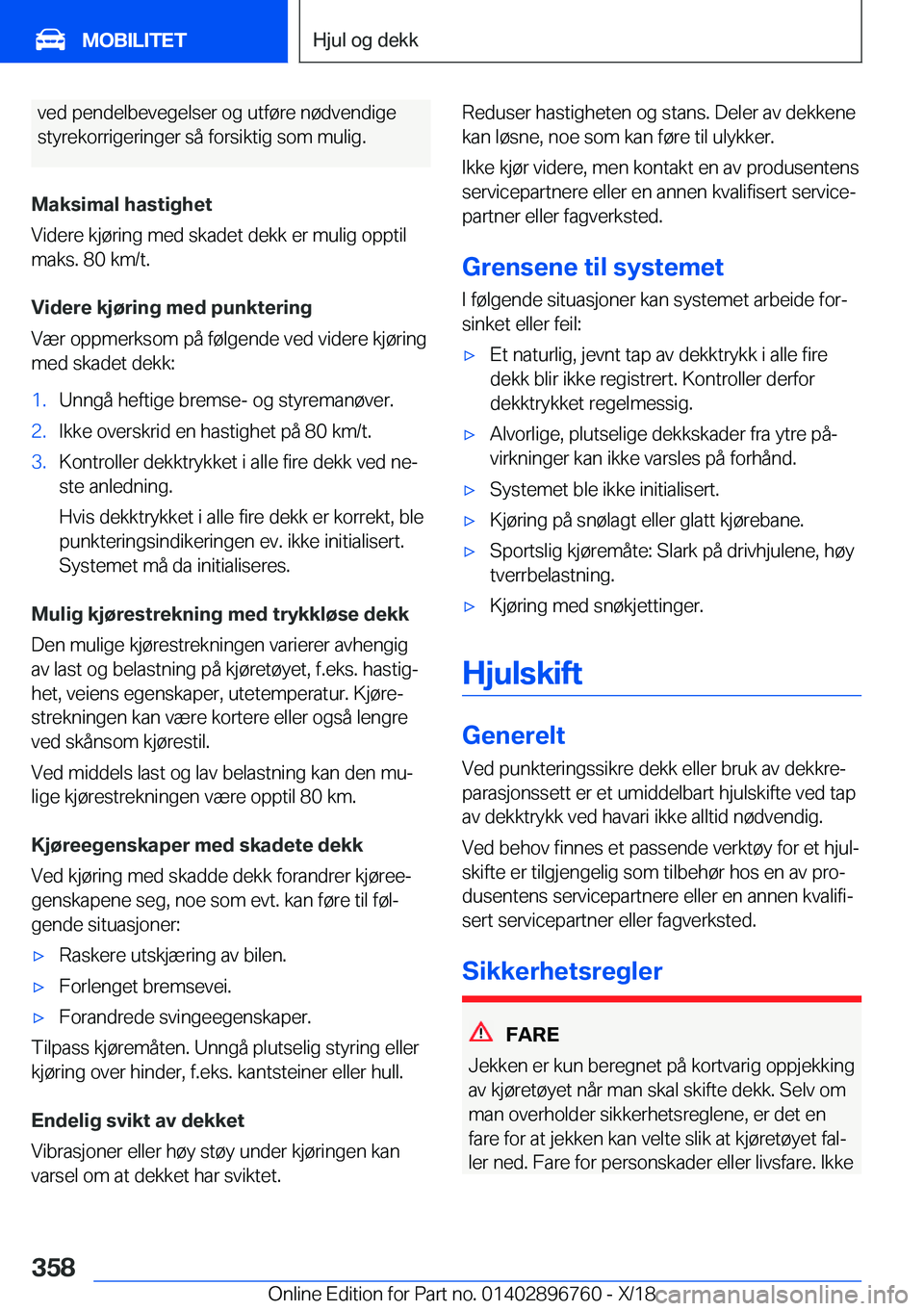 BMW X5 2019  InstruksjonsbØker (in Norwegian) �v�e�d��p�e�n�d�e�l�b�e�v�e�g�e�l�s�e�r��o�g��u�t�f�