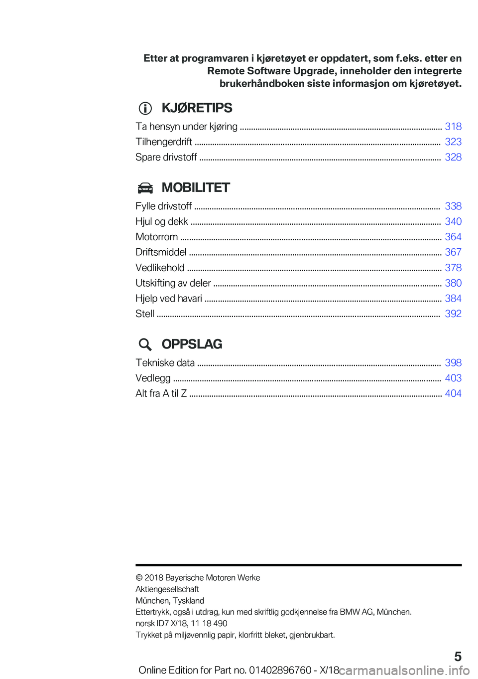 BMW X5 2019  InstruksjonsbØker (in Norwegian) �K�J�