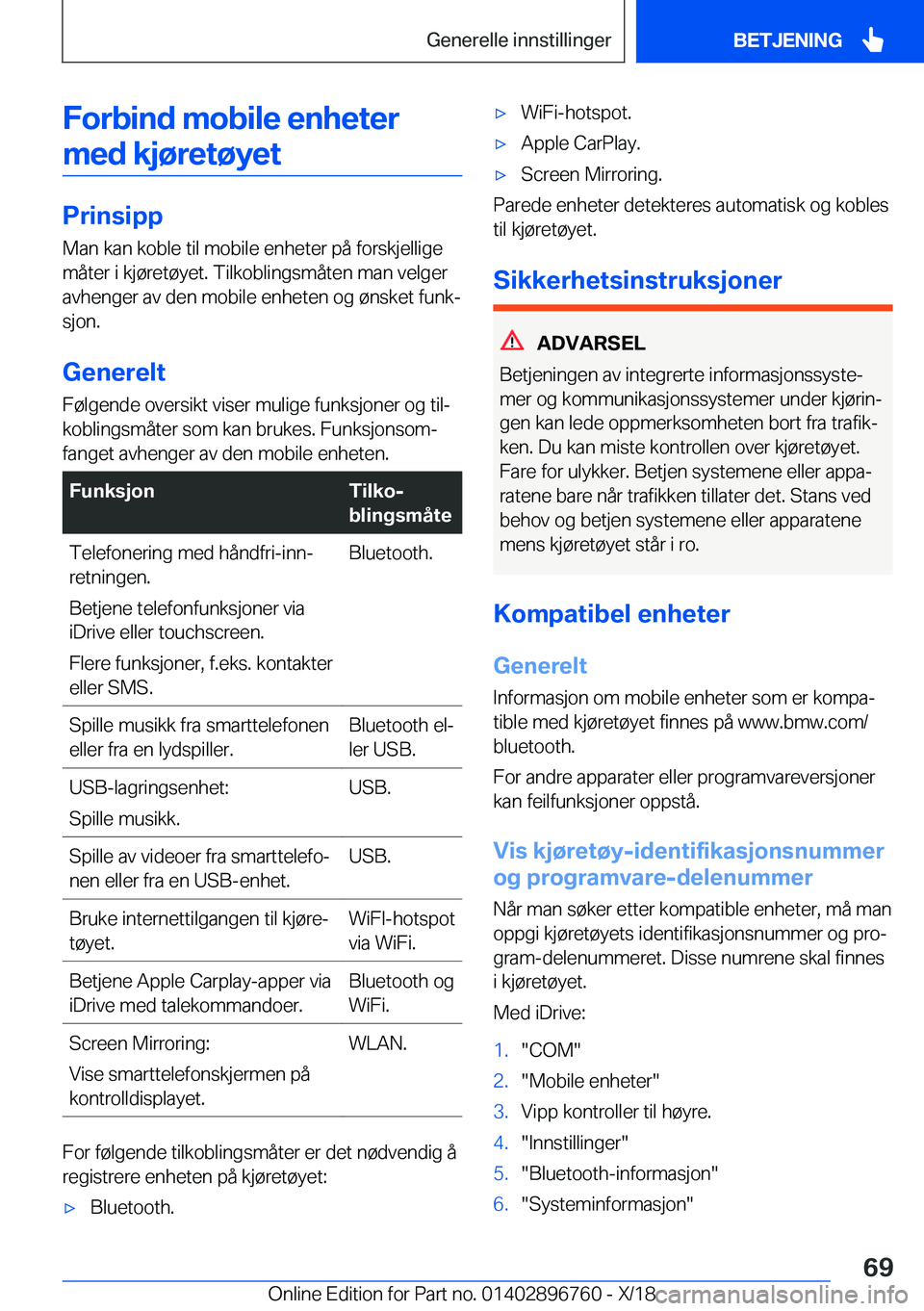 BMW X5 2019  InstruksjonsbØker (in Norwegian) �F�o�r�b�i�n�d��m�o�b�i�l�e��e�n�h�e�t�e�r�m�e�d��k�j�