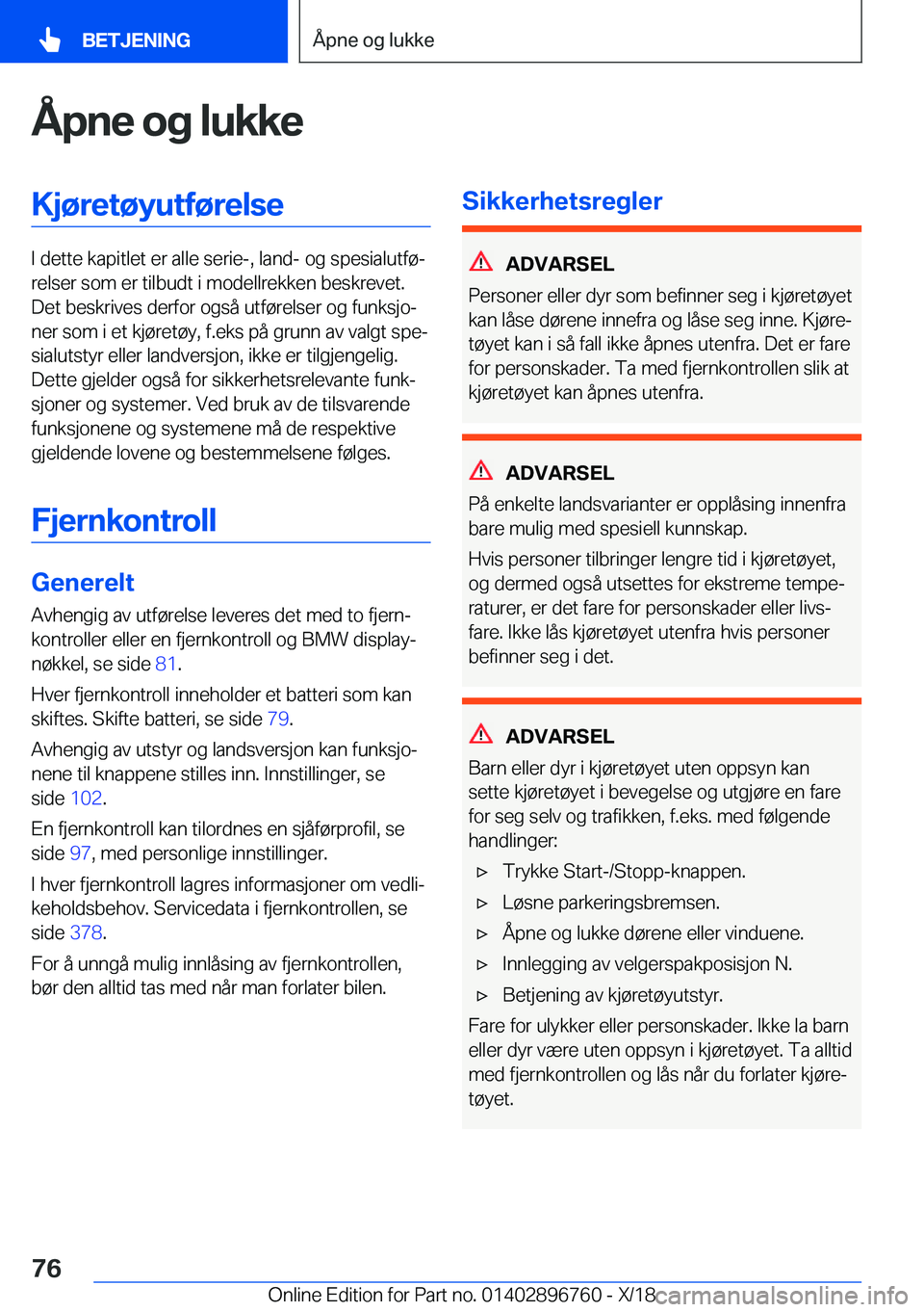 BMW X5 2019  InstruksjonsbØker (in Norwegian) �