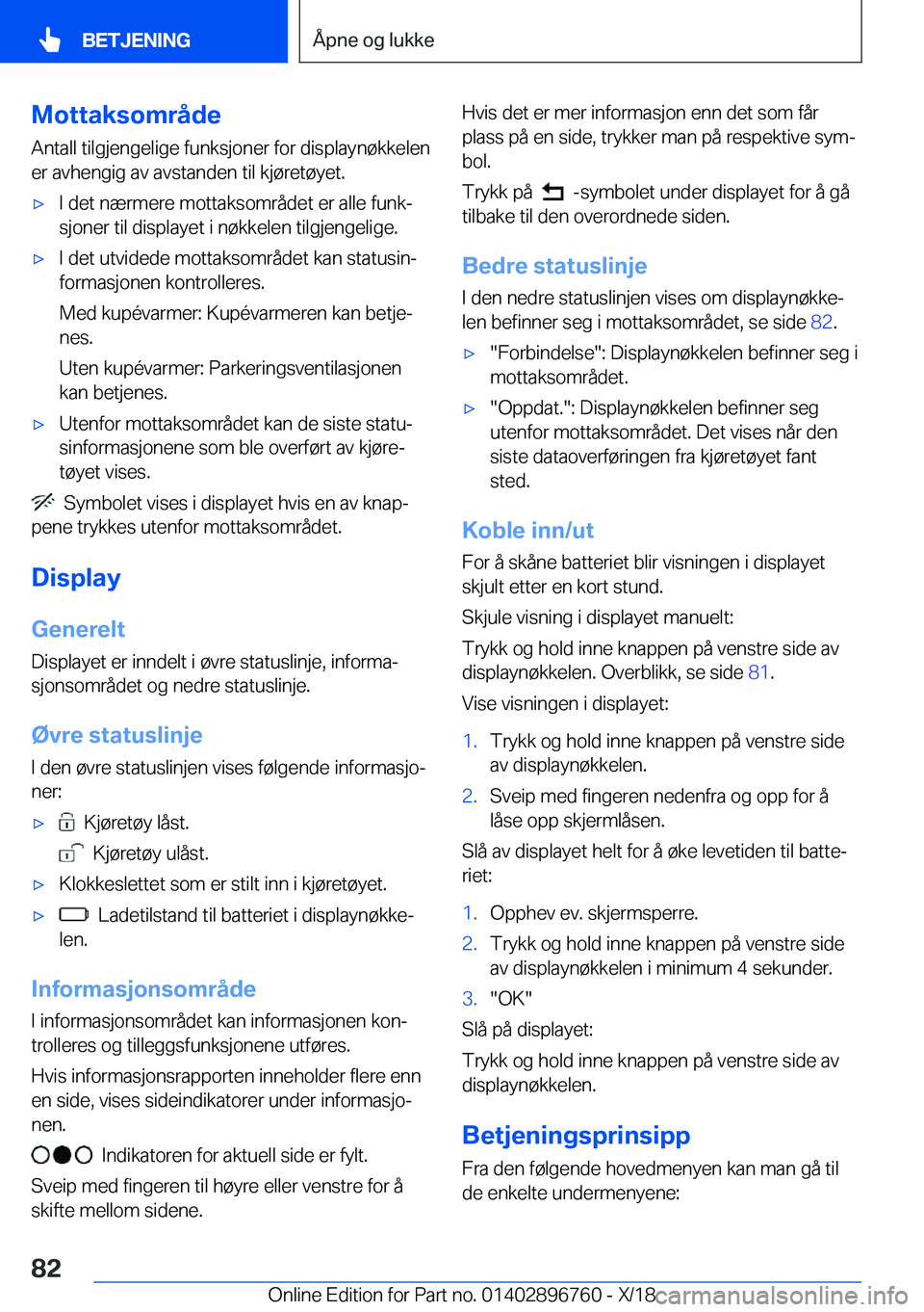 BMW X5 2019  InstruksjonsbØker (in Norwegian) �M�o�t�t�a�k�s�o�m�r�å�d�e�A�n�t�a�l�l��t�i�l�g�j�e�n�g�e�l�i�g�e��f�u�n�k�s�j�o�n�e�r��f�o�r��d�i�s�p�l�a�y�n�
