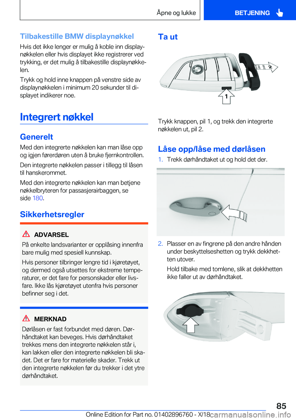 BMW X5 2019  InstruksjonsbØker (in Norwegian) �T�i�l�b�a�k�e�s�t�i�l�l�e��B�M�W��d�i�s�p�l�a�y�n�