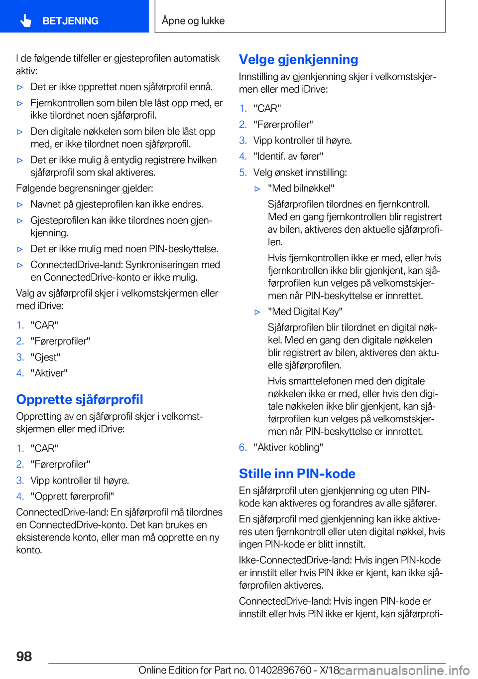 BMW X5 2019  InstruksjonsbØker (in Norwegian) �I��d�e��f�