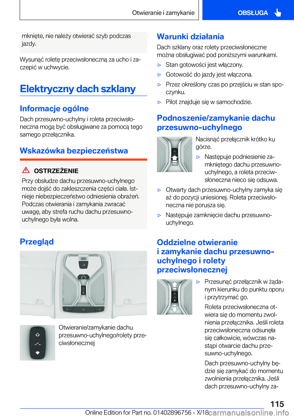 BMW X5 2019  Instrukcja obsługi (in Polish) �m�k�n�i�