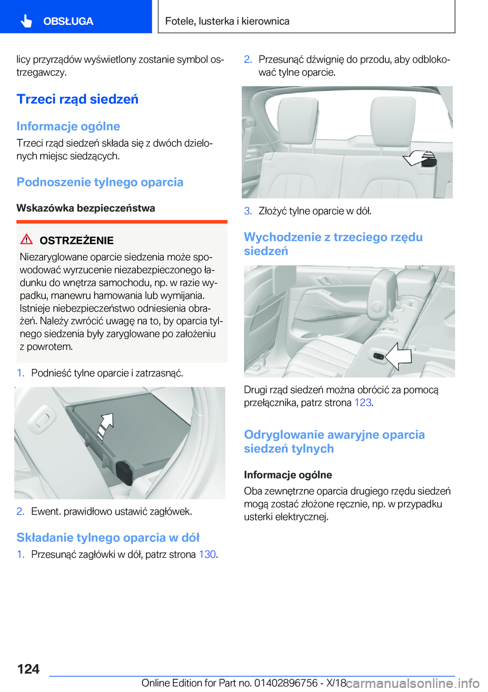 BMW X5 2019  Instrukcja obsługi (in Polish) �l�i�c�y��p�r�z�y�r�z�