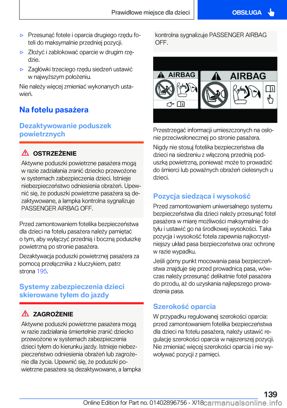 BMW X5 2019  Instrukcja obsługi (in Polish) 'x�P�r�z�e�s�u�n�