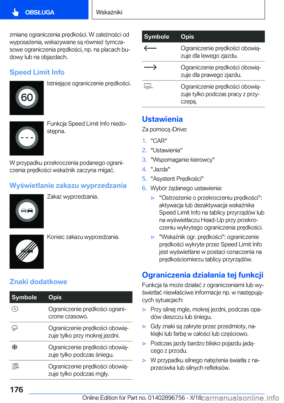 BMW X5 2019  Instrukcja obsługi (in Polish) �z�m�i�a�n�