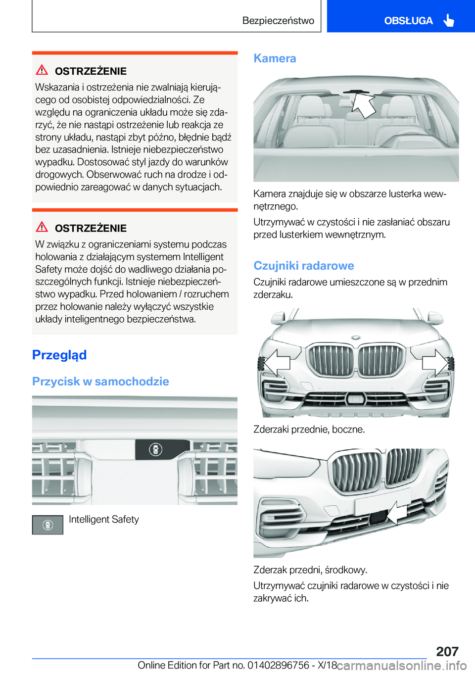 BMW X5 2019  Instrukcja obsługi (in Polish) �O�S�T�R�Z�E8�E�N�I�E
�W�s�k�a�z�a�n�i�a��i��o�s�t�r�z�e9�e�n�i�a��n�i�e��z�w�a�l�n�i�a�j�