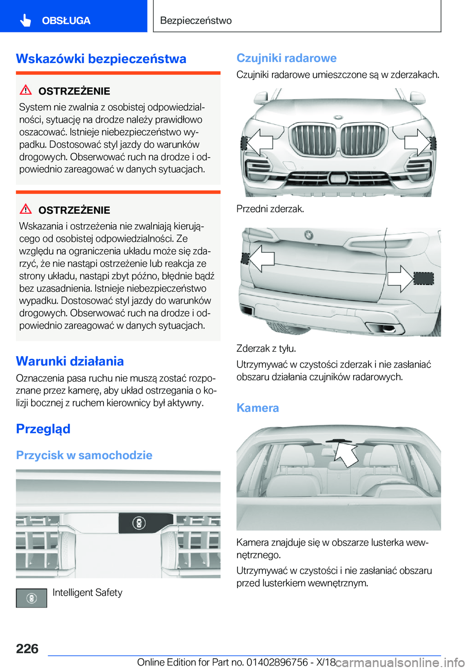 BMW X5 2019  Instrukcja obsługi (in Polish) �W�s�k�a�z�