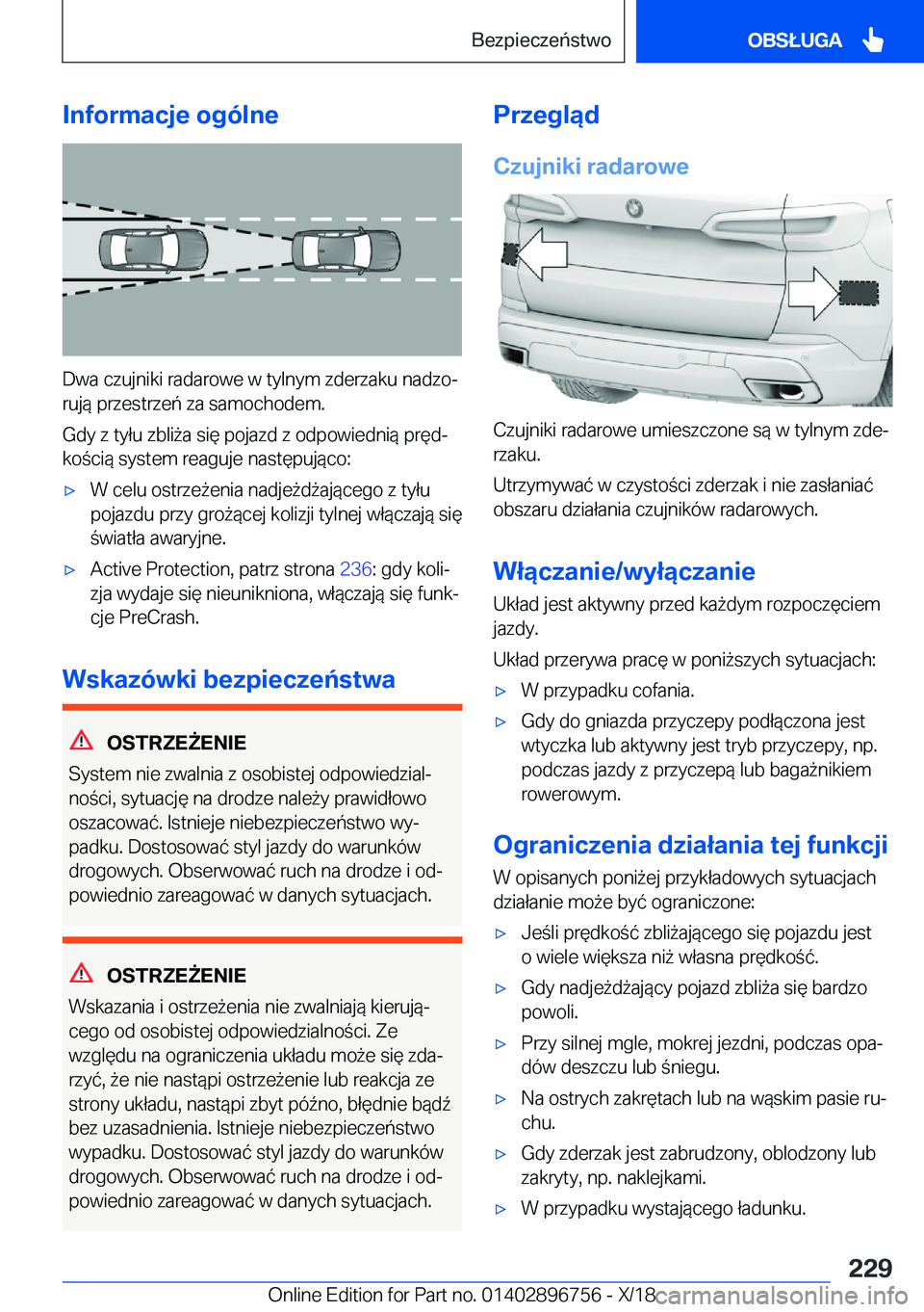 BMW X5 2019  Instrukcja obsługi (in Polish) �I�n�f�o�r�m�a�c�j�e��o�g�