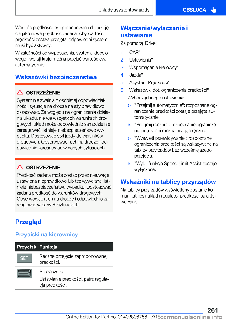 BMW X5 2019  Instrukcja obsługi (in Polish) �W�a�r�t�o�