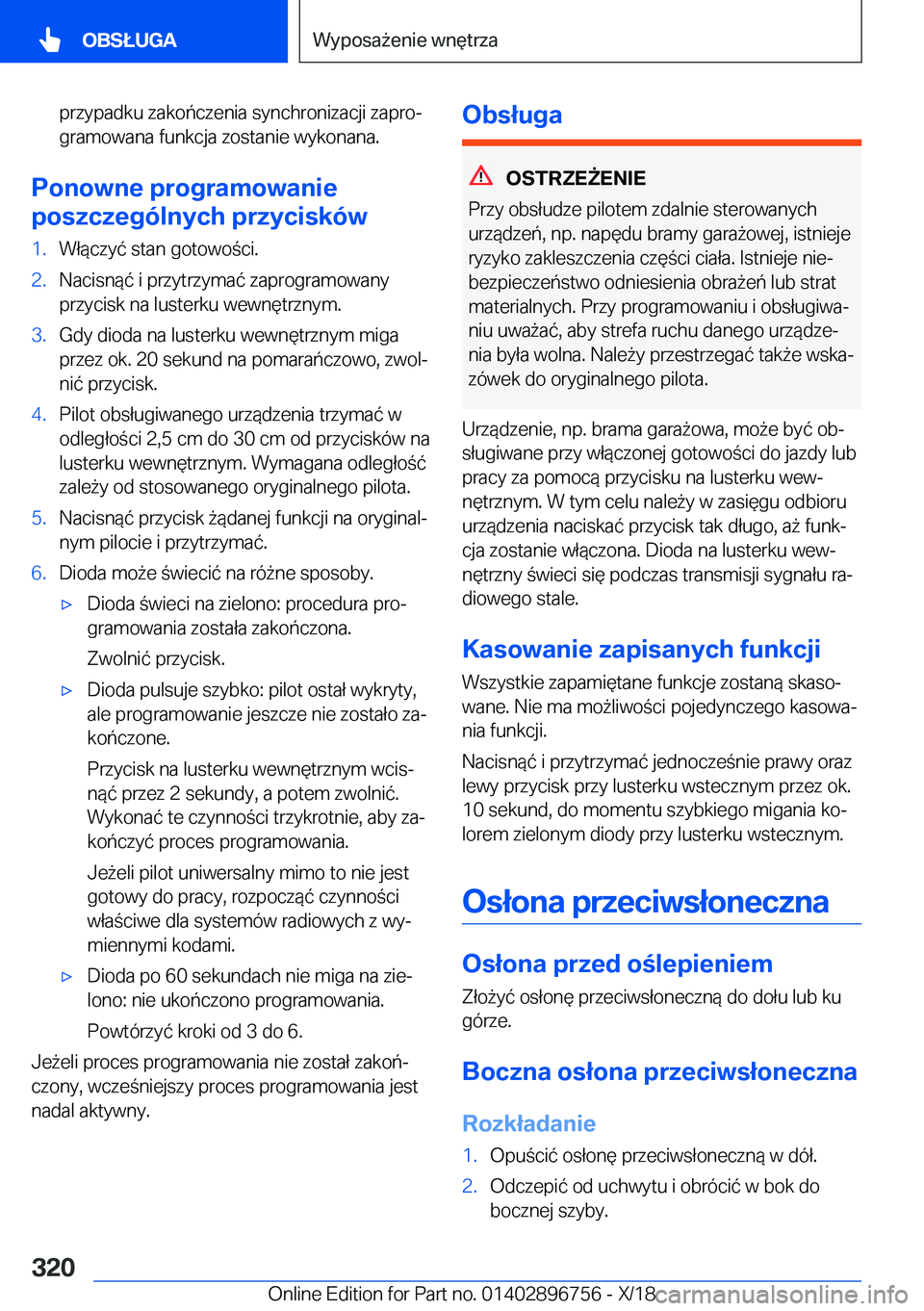 BMW X5 2019  Instrukcja obsługi (in Polish) �p�r�z�y�p�a�d�k�u��z�a�k�o�