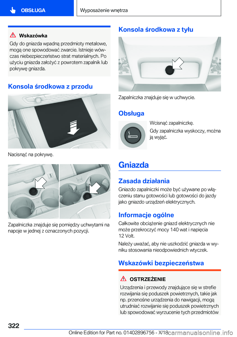 BMW X5 2019  Instrukcja obsługi (in Polish) �W�s�k�a�z�