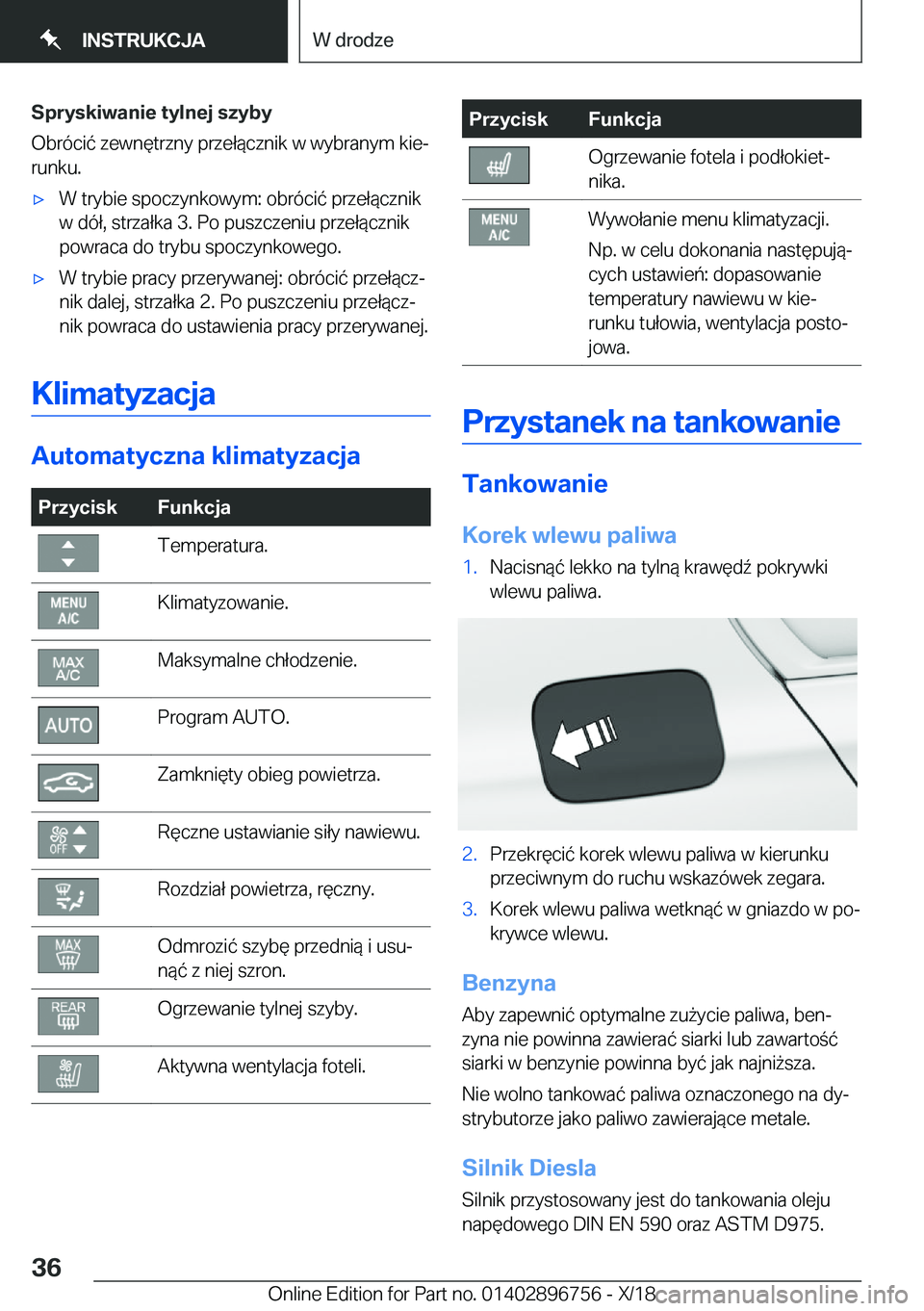 BMW X5 2019  Instrukcja obsługi (in Polish) �S�p�r�y�s�k�i�w�a�n�i�e��t�y�l�n�e�j��s�z�y�b�y
�O�b�r�