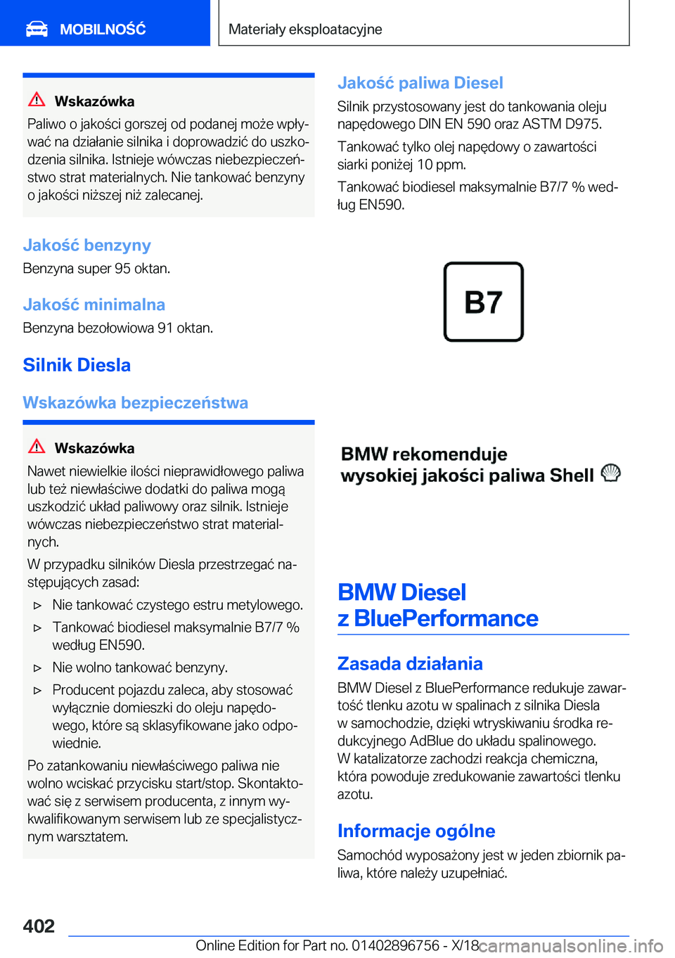 BMW X5 2019  Instrukcja obsługi (in Polish) �W�s�k�a�z�
