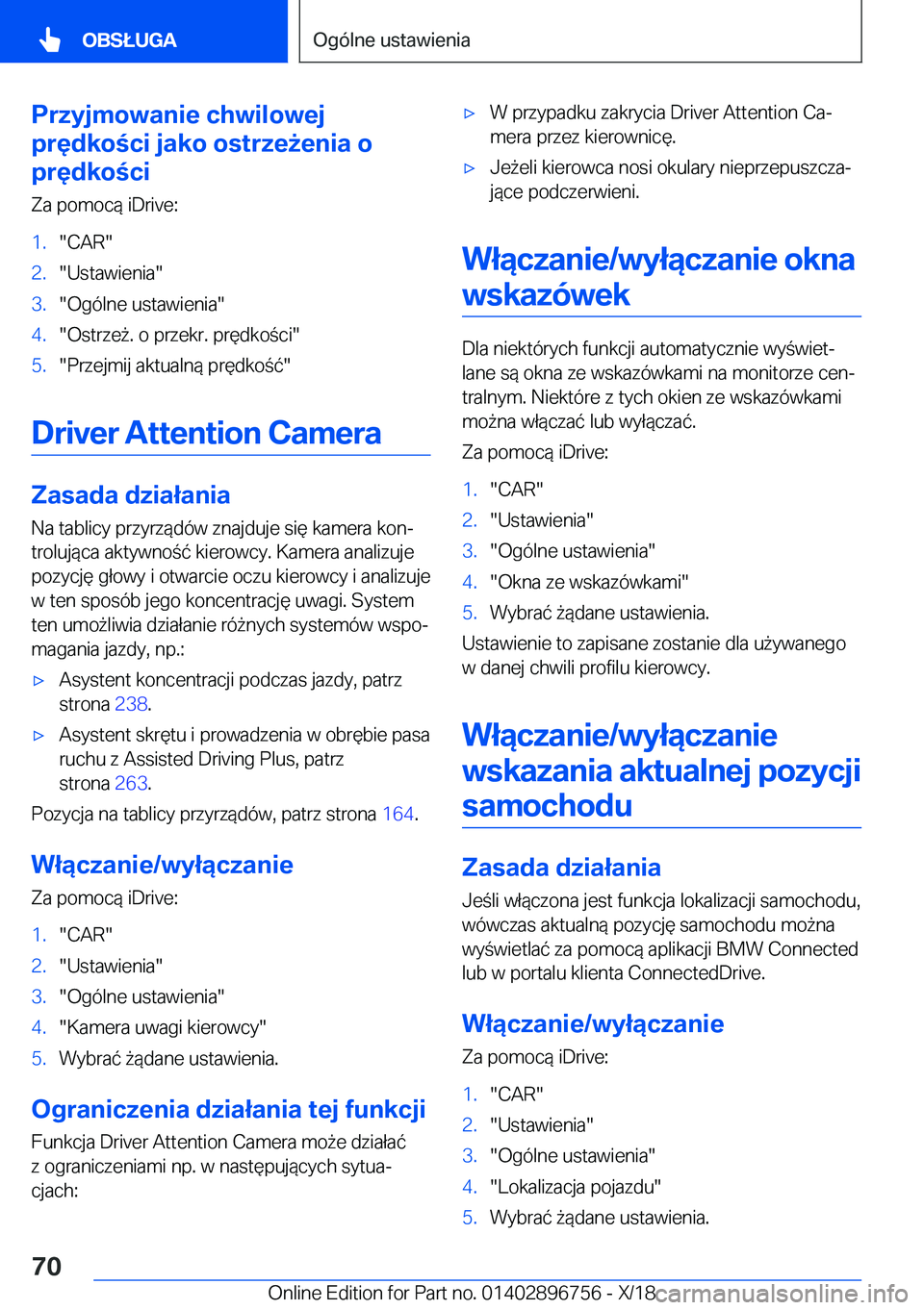 BMW X5 2019  Instrukcja obsługi (in Polish) �P�r�z�y�j�m�o�w�a�n�i�e��c�h�w�i�l�o�w�e�j
�p�r�