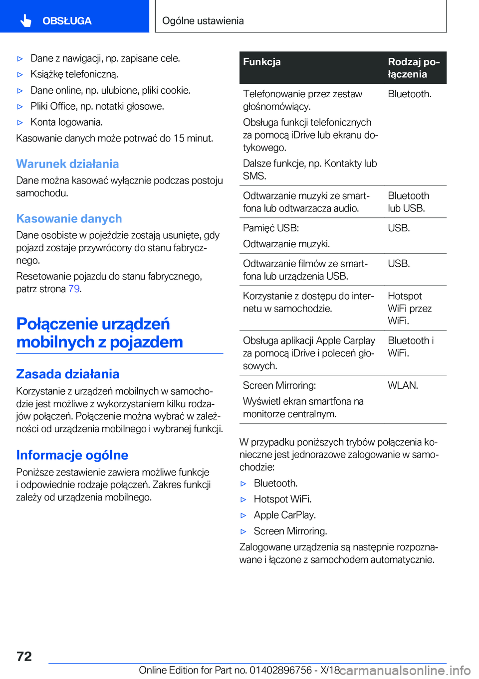 BMW X5 2019  Instrukcja obsługi (in Polish) 'x�D�a�n�e��z��n�a�w�i�g�a�c�j�i�,��n�p�.��z�a�p�i�s�a�n�e��c�e�l�e�.'x�K�s�i�