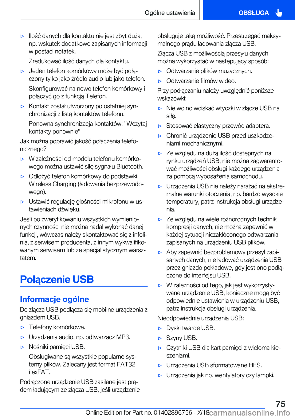 BMW X5 2019  Instrukcja obsługi (in Polish) 'x�I�l�o�