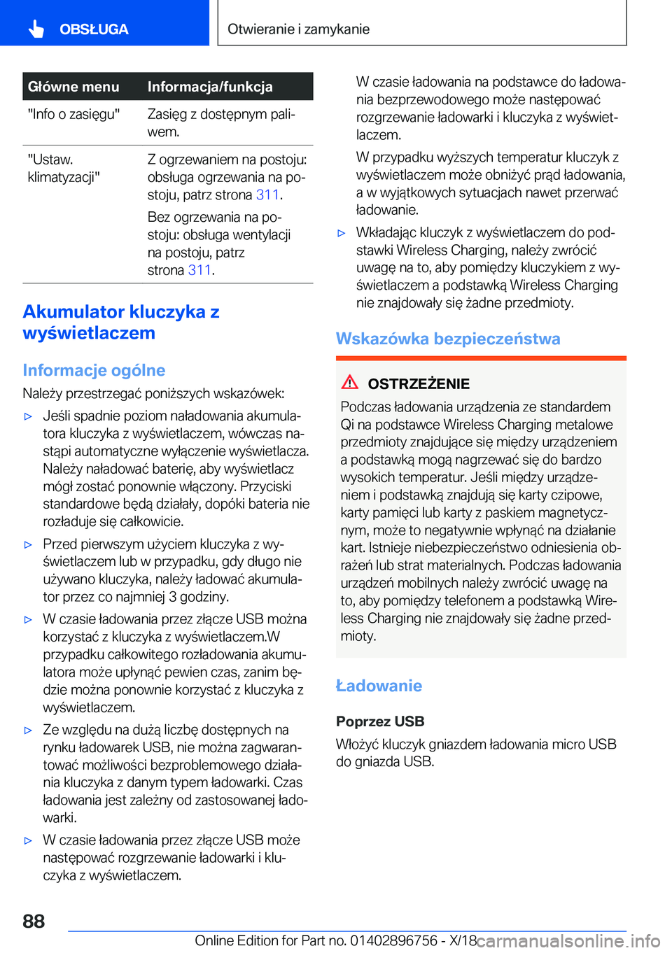 BMW X5 2019  Instrukcja obsługi (in Polish) �G�ł�