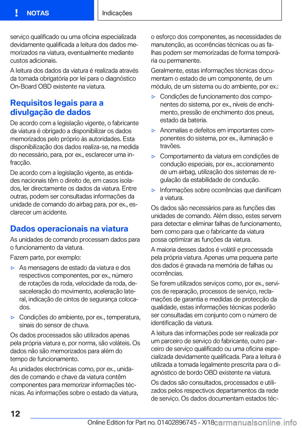 BMW X5 2019  Manual do condutor (in Portuguese) �s�e�r�v�i�