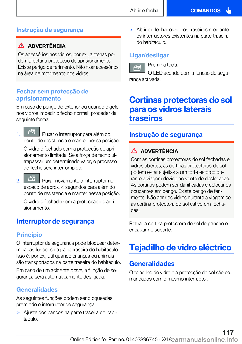 BMW X5 2019  Manual do condutor (in Portuguese) �I�n�s�t�r�u�