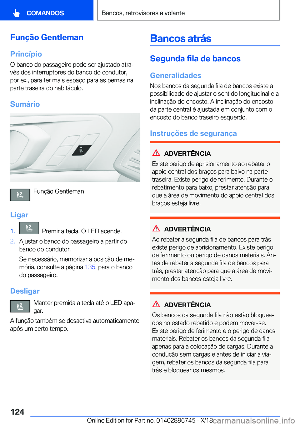 BMW X5 2019  Manual do condutor (in Portuguese) �F�u�n�