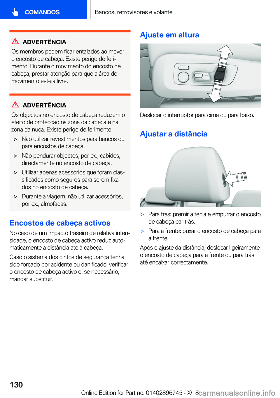 BMW X5 2019  Manual do condutor (in Portuguese) �A�D�V�E�R�T�