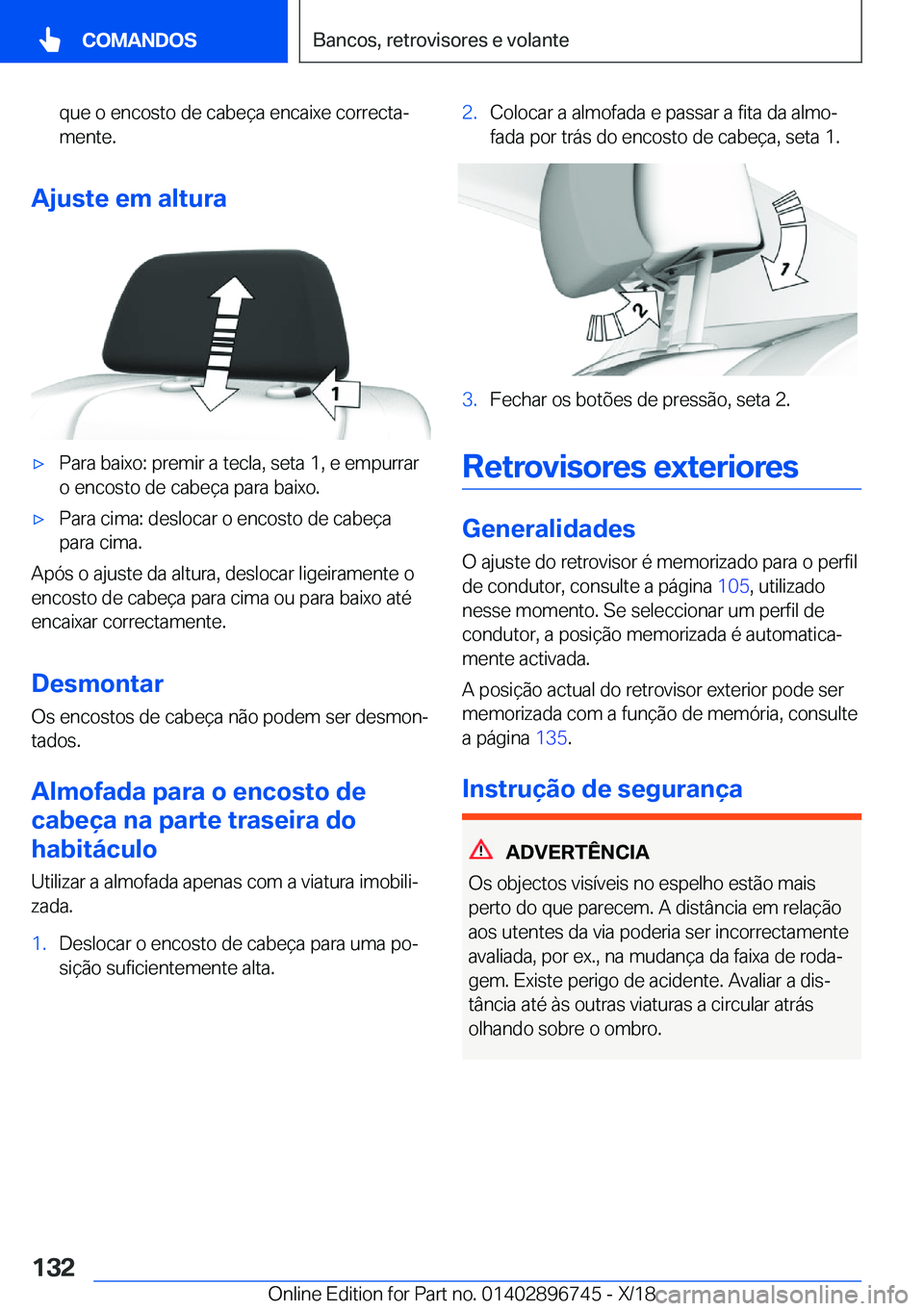 BMW X5 2019  Manual do condutor (in Portuguese) �q�u�e��o��e�n�c�o�s�t�o��d�e��c�a�b�e�