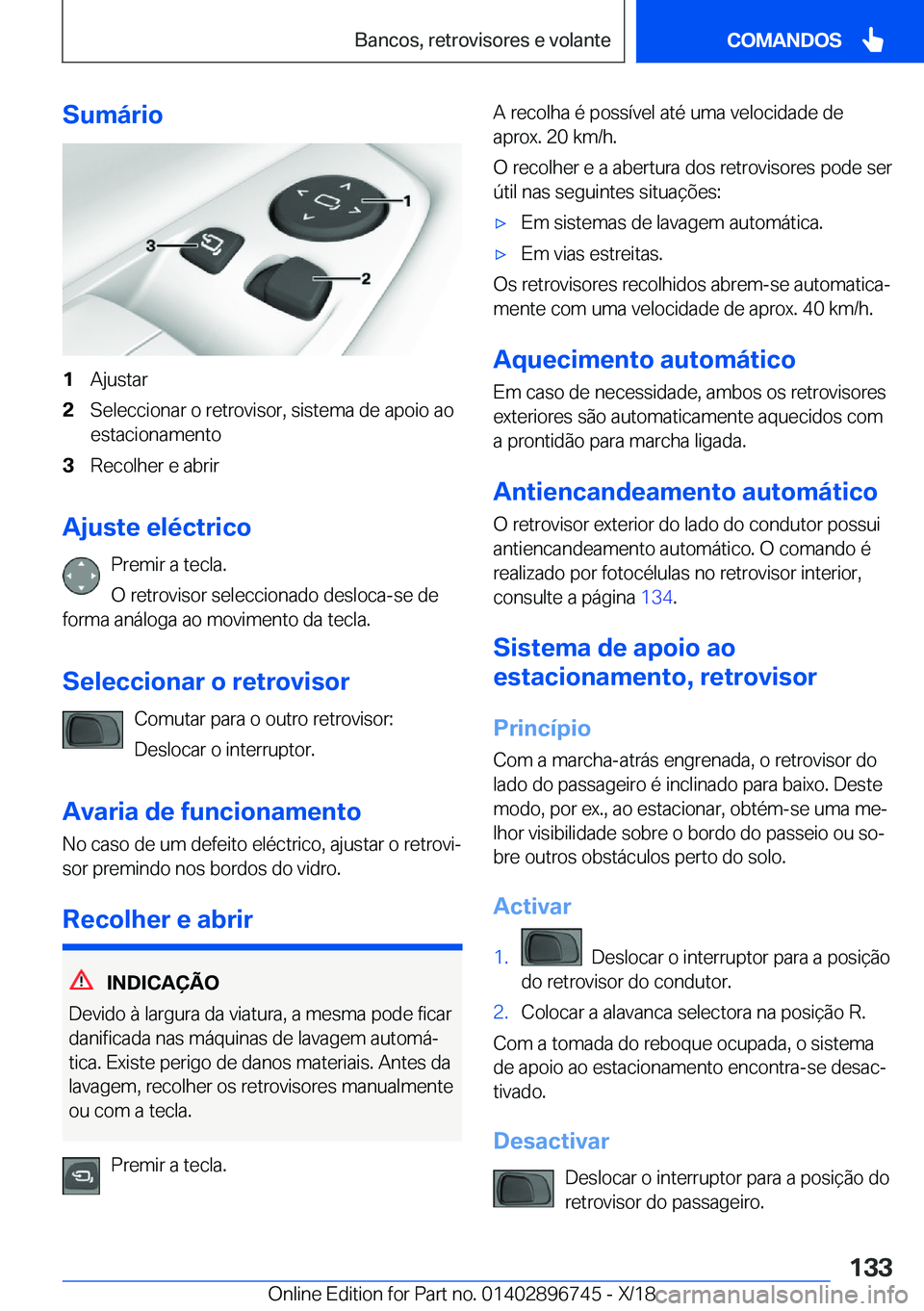BMW X5 2019  Manual do condutor (in Portuguese) �S�u�m�á�r�i�o�1�A�j�u�s�t�a�r�2�S�e�l�e�c�c�i�o�n�a�r��o��r�e�t�r�o�v�i�s�o�r�,��s�i�s�t�e�m�a��d�e��a�p�o�i�o��a�o
�e�s�t�a�c�i�o�n�a�m�e�n�t�o�3�R�e�c�o�l�h�e�r��e��a�b�r�i�r
�A�j�u�s�t�e�
