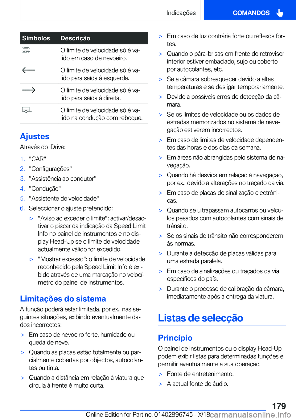 BMW X5 2019  Manual do condutor (in Portuguese) �S�