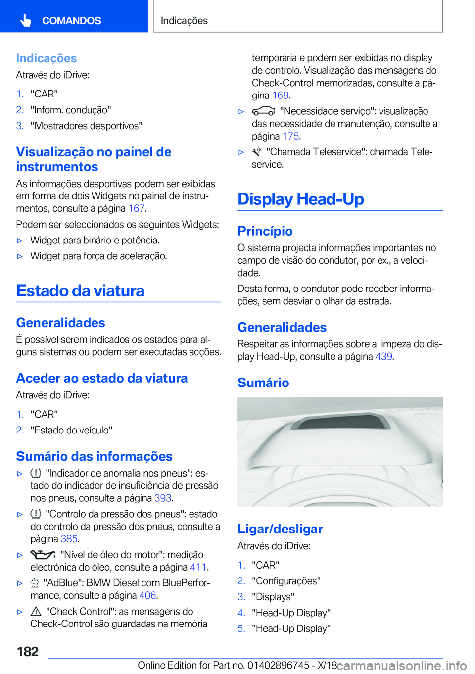 BMW X5 2019  Manual do condutor (in Portuguese) �I�n�d�i�c�a�