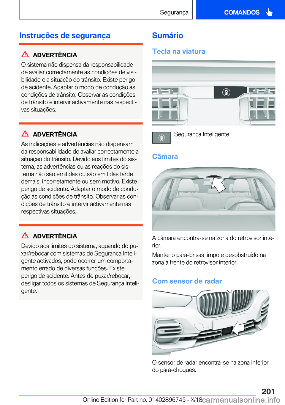 BMW X5 2019  Manual do condutor (in Portuguese) �I�n�s�t�r�u�