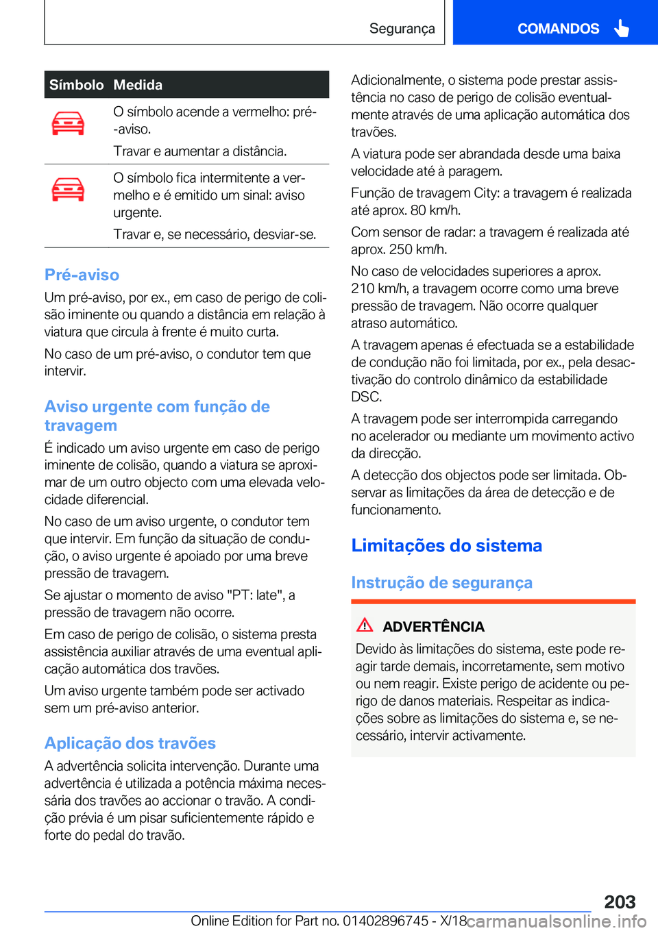 BMW X5 2019  Manual do condutor (in Portuguese) �S�
