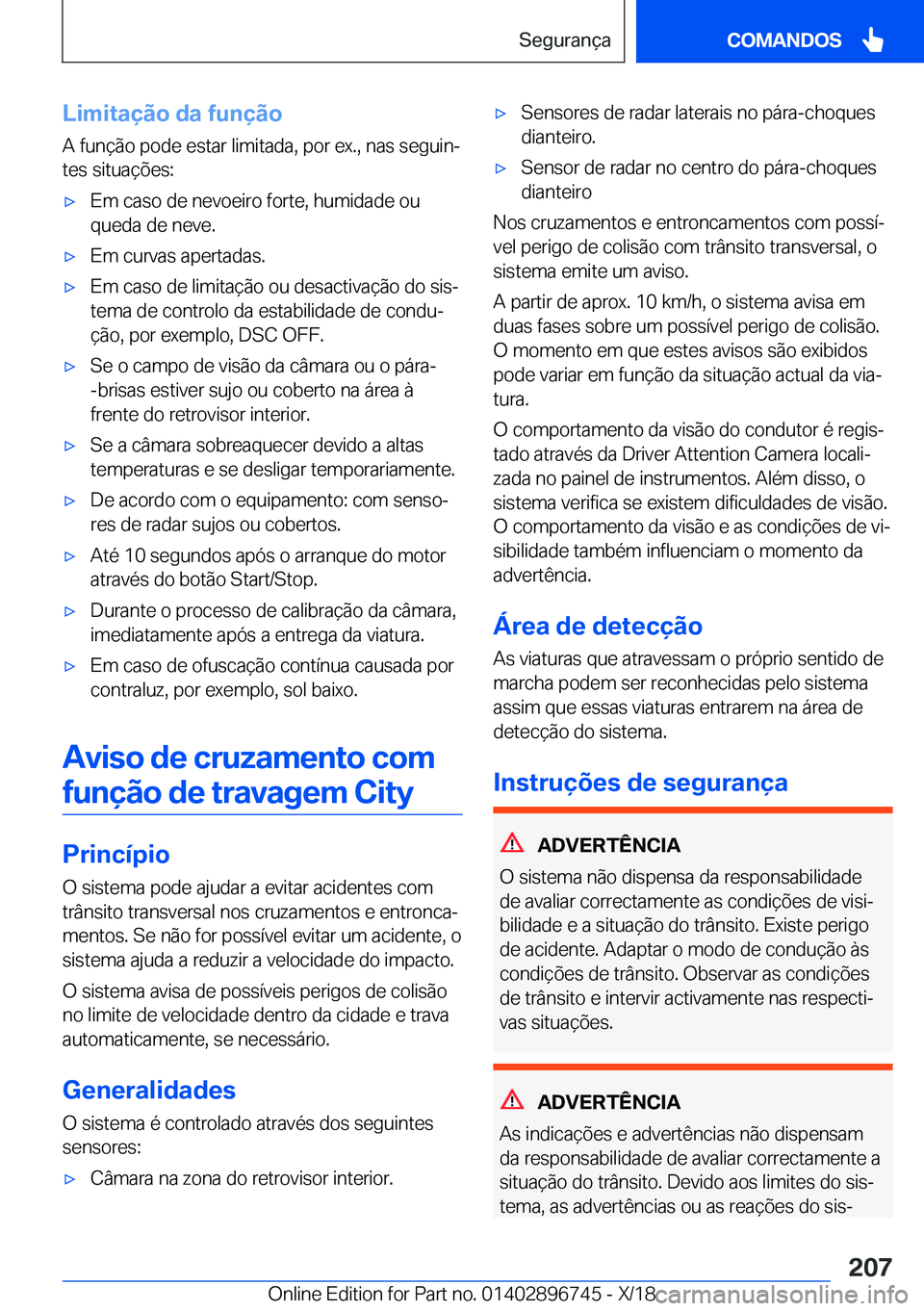 BMW X5 2019  Manual do condutor (in Portuguese) �L�i�m�i�t�a�