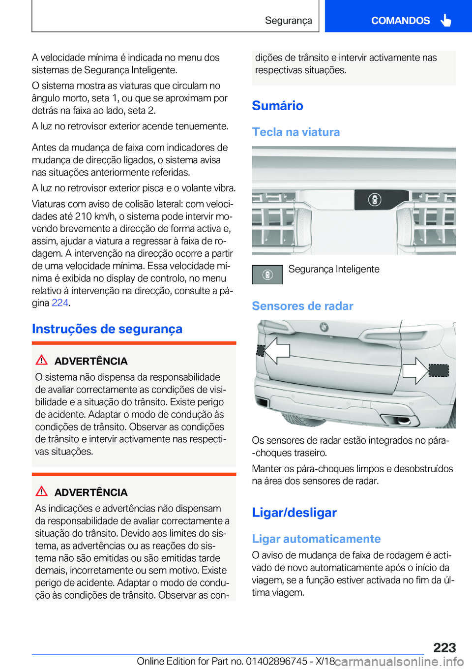 BMW X5 2019  Manual do condutor (in Portuguese) �A��v�e�l�o�c�i�d�a�d�e��m�