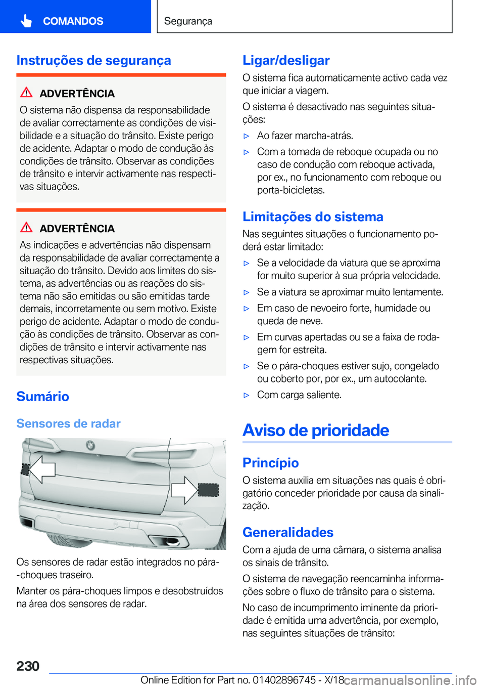 BMW X5 2019  Manual do condutor (in Portuguese) �I�n�s�t�r�u�
