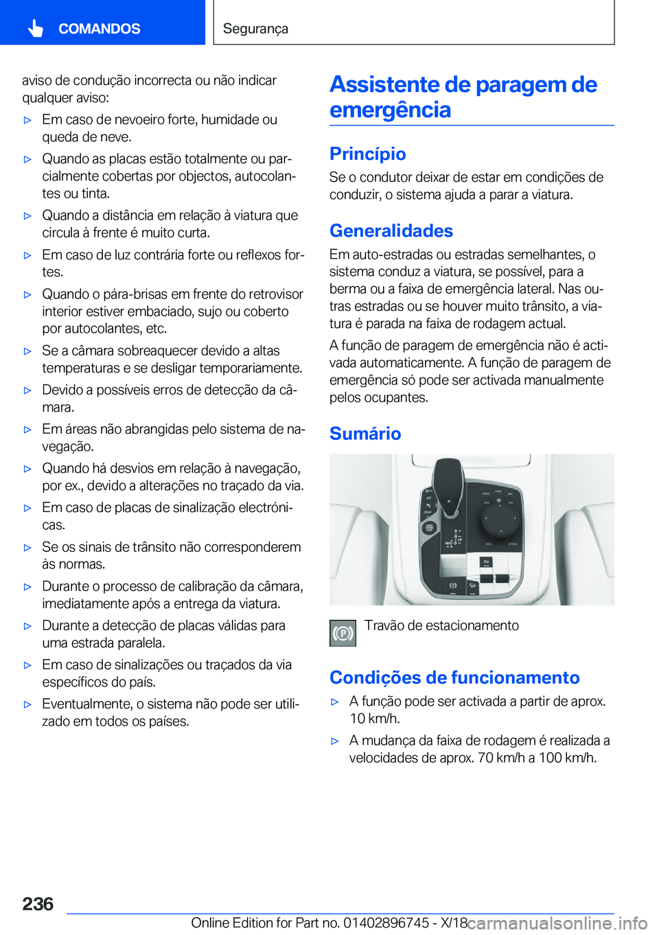 BMW X5 2019  Manual do condutor (in Portuguese) �a�v�i�s�o��d�e��c�o�n�d�u�