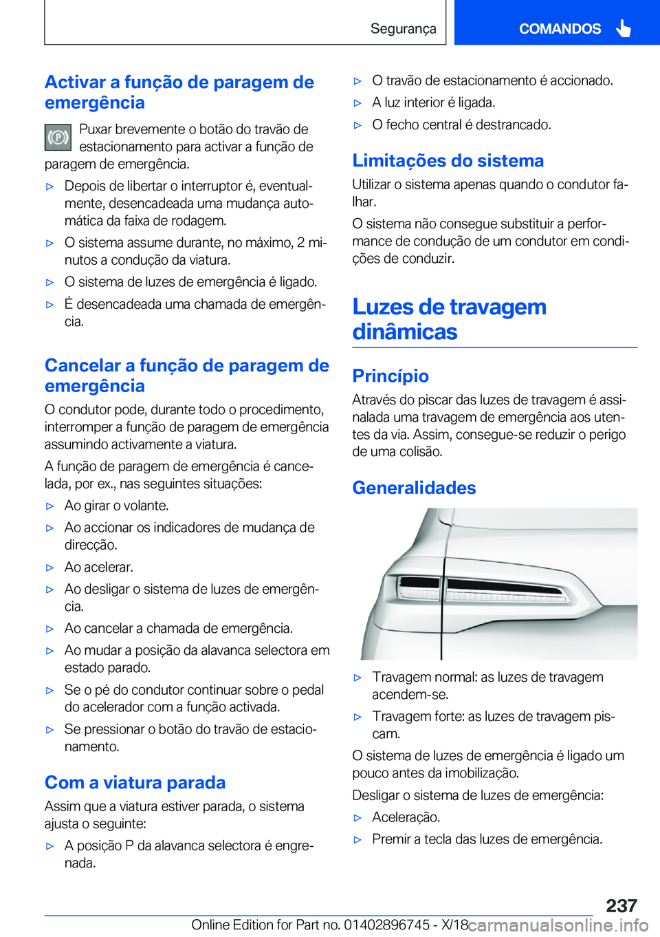 BMW X5 2019  Manual do condutor (in Portuguese) �A�c�t�i�v�a�r��a��f�u�n�